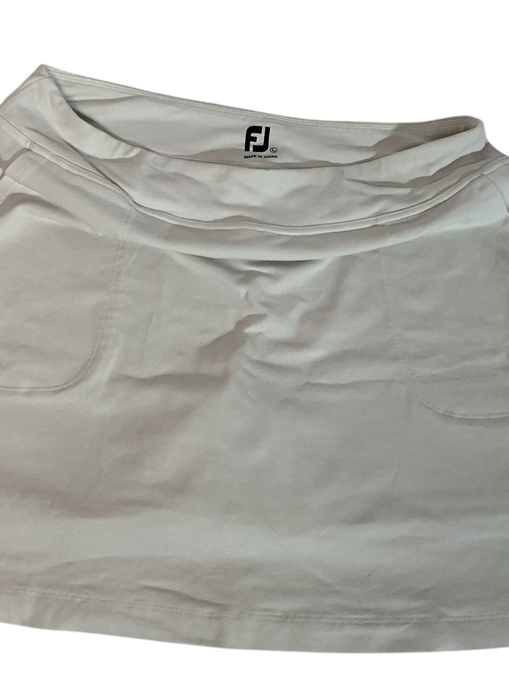 FootJoy White Mini Skort with Front Pocket Accents